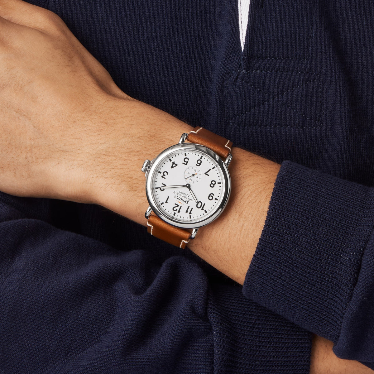 Shinola Runwell 47mm White watch lifestyle