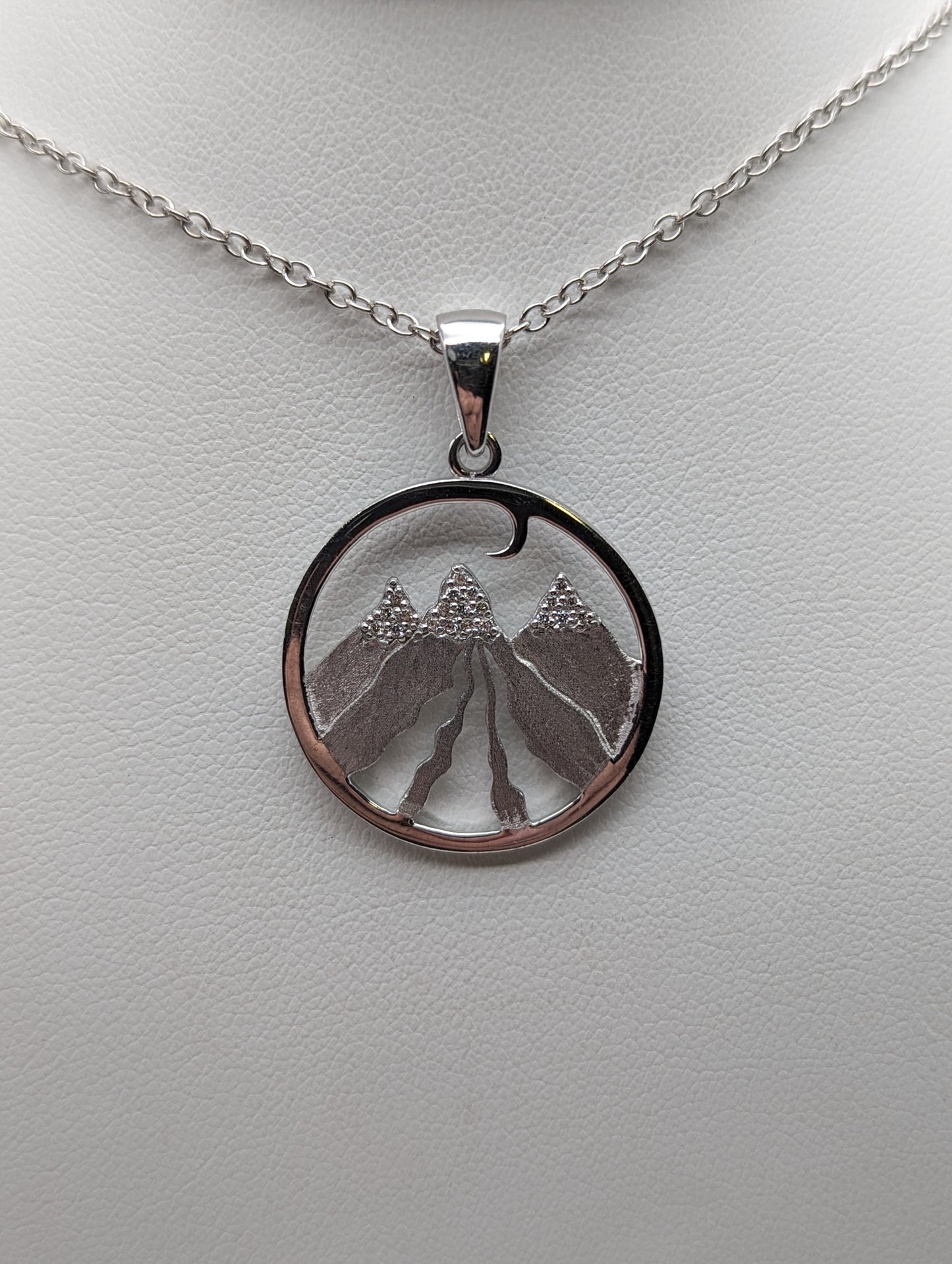 Three Peaks Crystal Snow Caps Pendant
