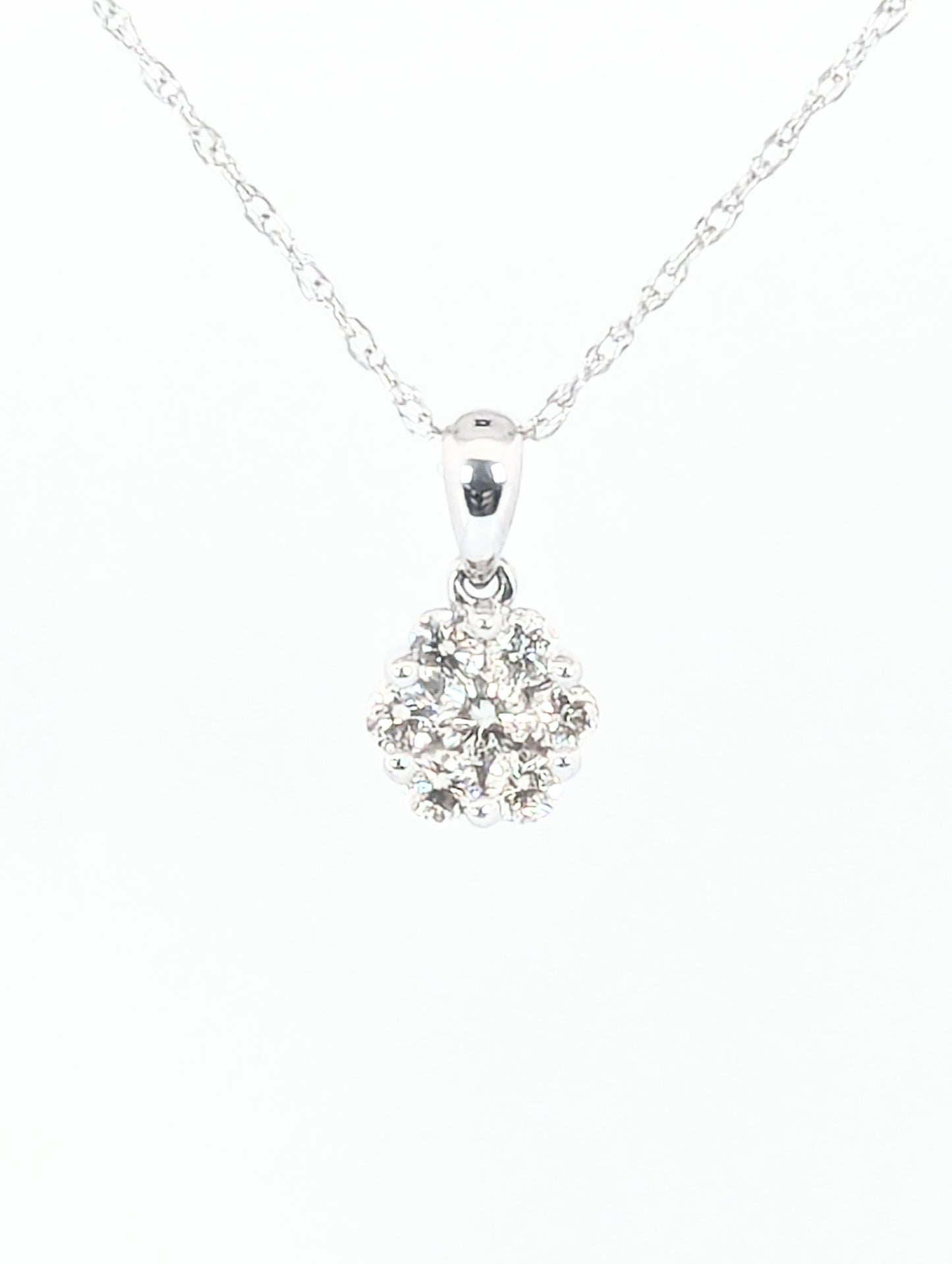 Diamond Cluster Pendant .5 Ctw.