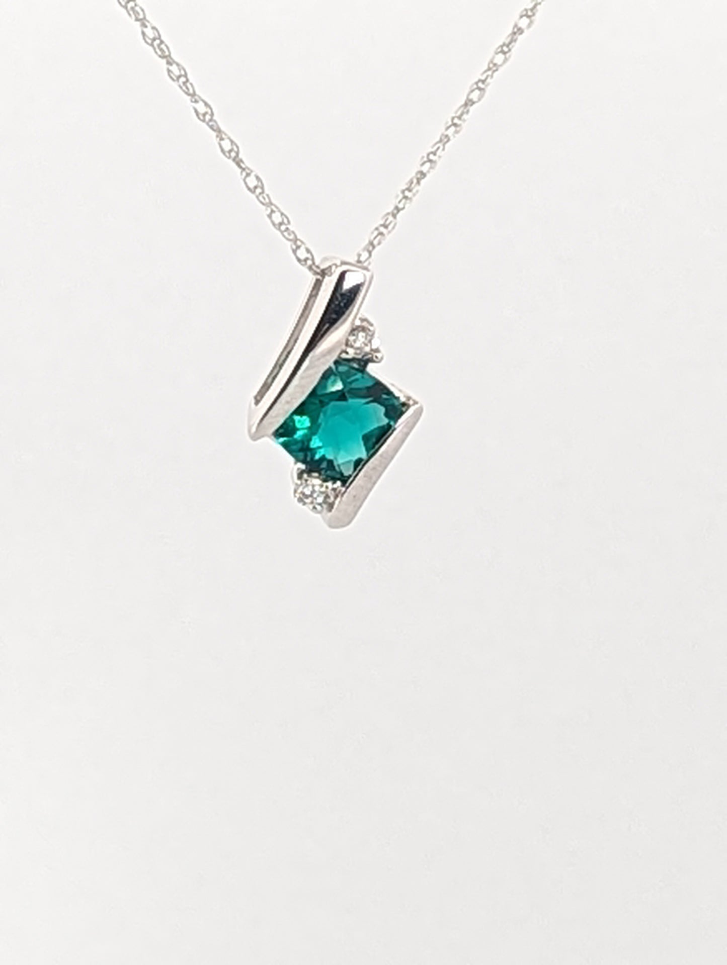 Emerald and Diamond Free Form Pendant