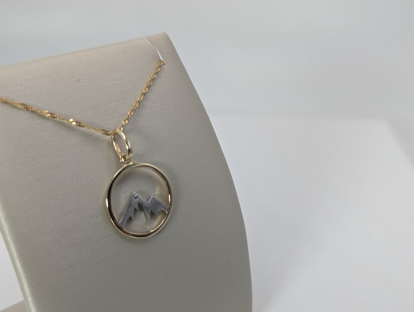Jagged Edge Mountain Pendant 14K
