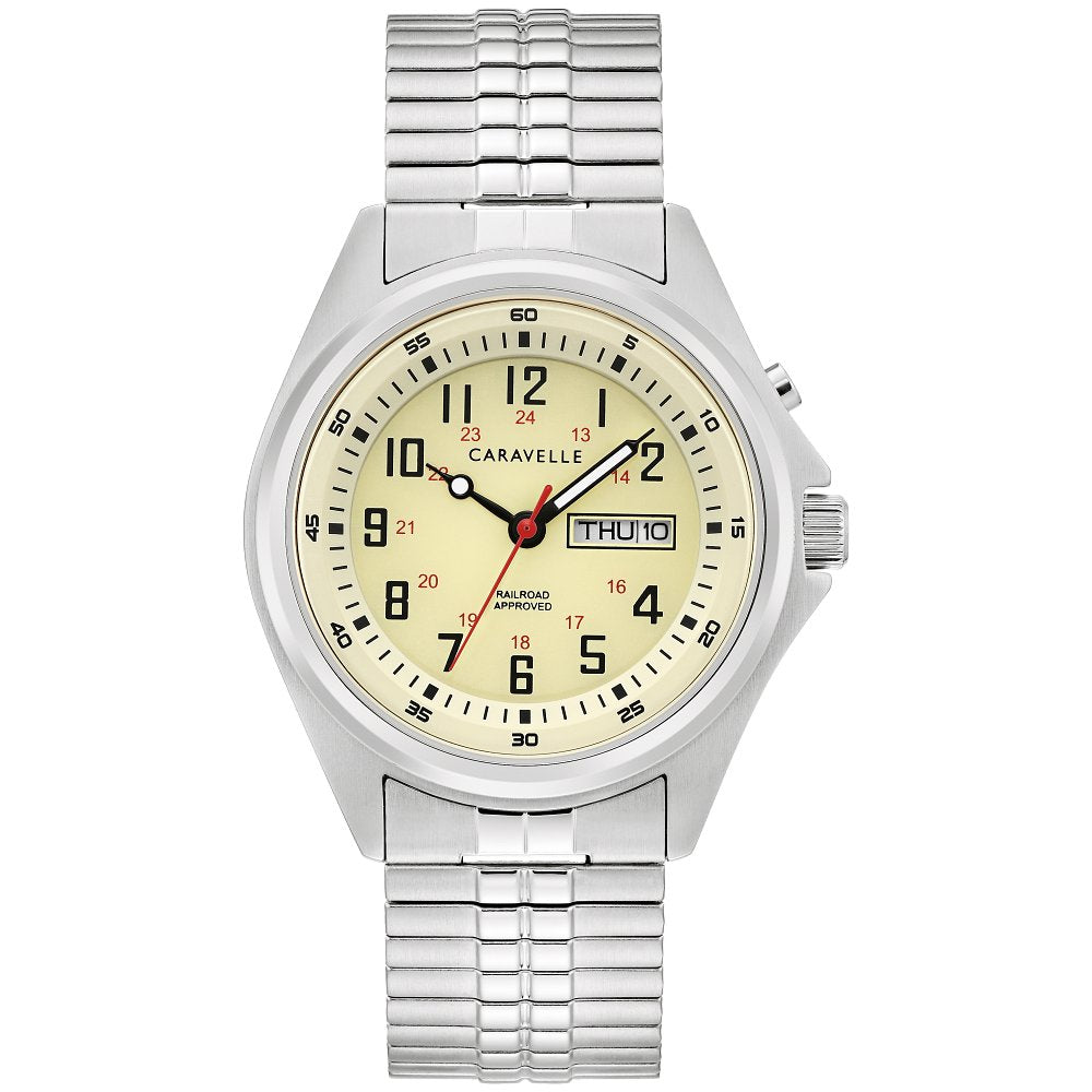 Caravelle Traditional Mens Stainless Steel