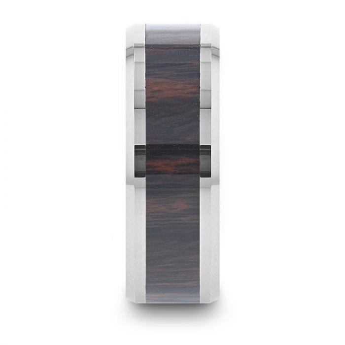 AZTEC Mahogany Inlaid Tungsten Carbide Ring