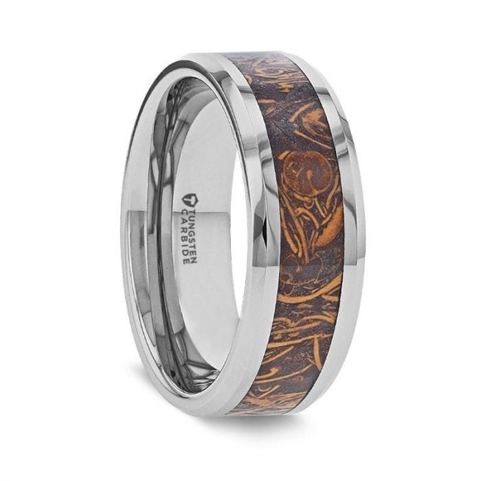 ABBA Mens Polished Tungsten Wedding Ring