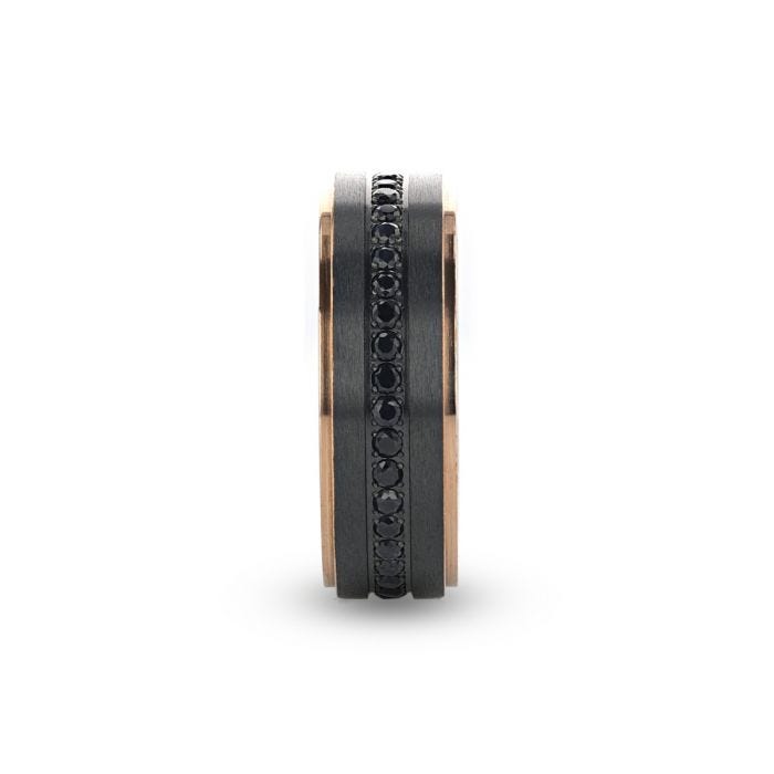 ASTRO Flat Brushed Black Titanium Ring