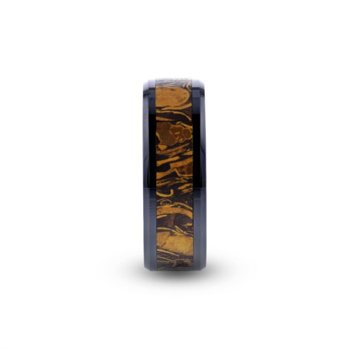 SAHARA Mens Black Ceramic Wedding Ring