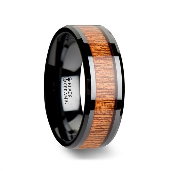 BENIN Black Ceramic Wedding Band