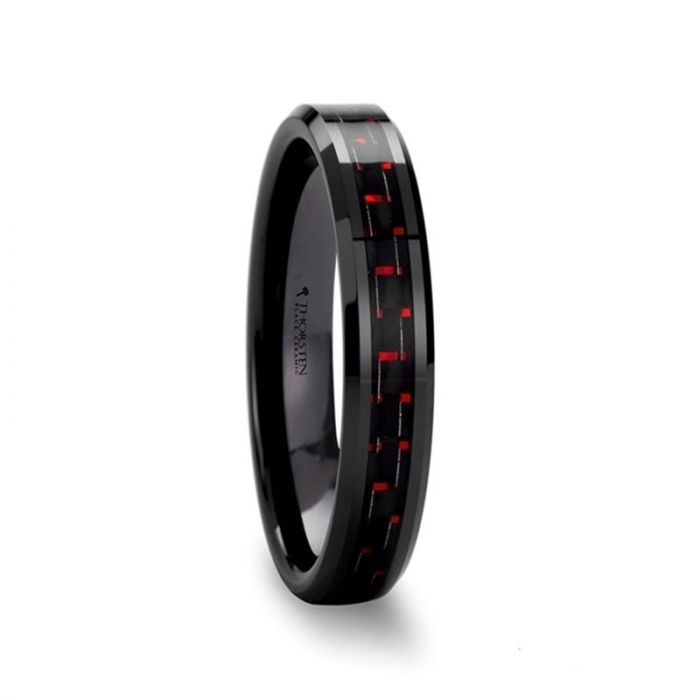 ANTONIUS Beveled Black Ceramic Ring