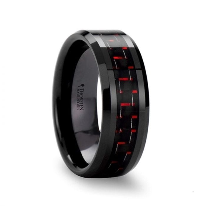 ANTONIUS Beveled Black Ceramic Ring