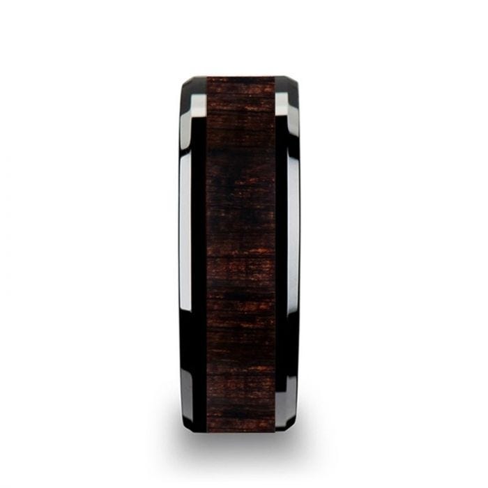 UMBRA Black Ebony Wood Inlaid Black Ceramic Ring