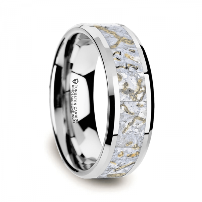 MESOZOIC Menâs Tungsten Flat Beveled Wedding Ring