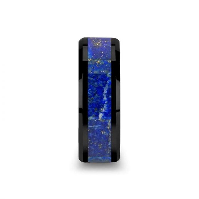MARLOW Menâs Polished Black Ceramic Wedding Band