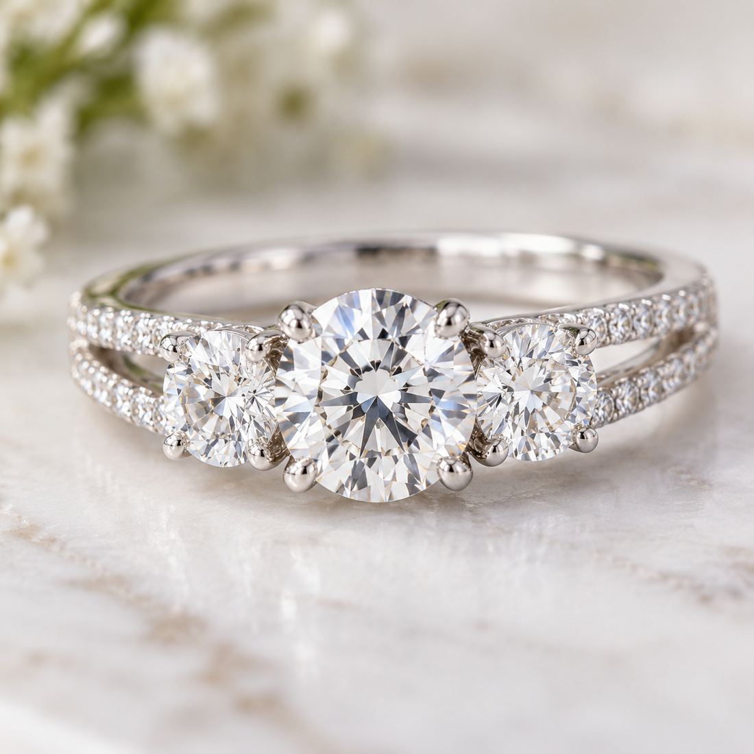 Why 3-Stone Split Shank Engagement Rings Make the Boldest Statement