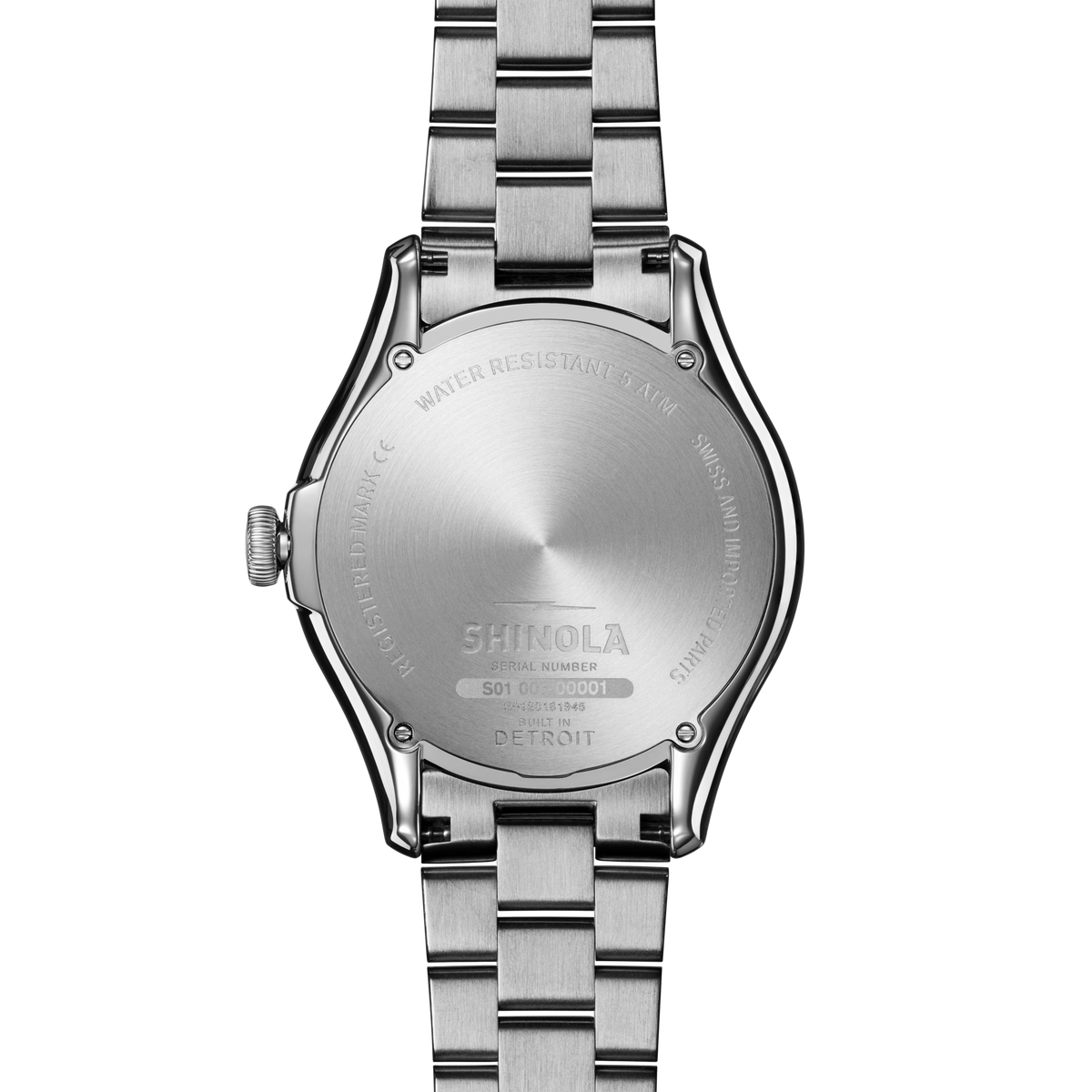Shinola Vinton 38mm Midnight Blue watch caseback