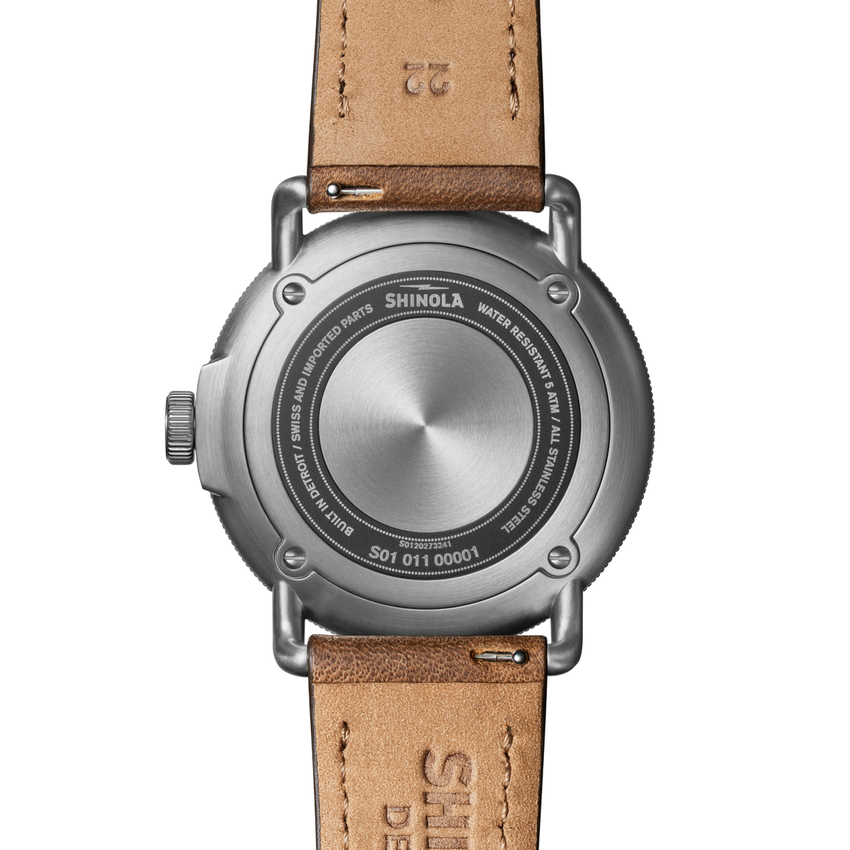 Shinola Canfield C56 Continental Blue watch caseback