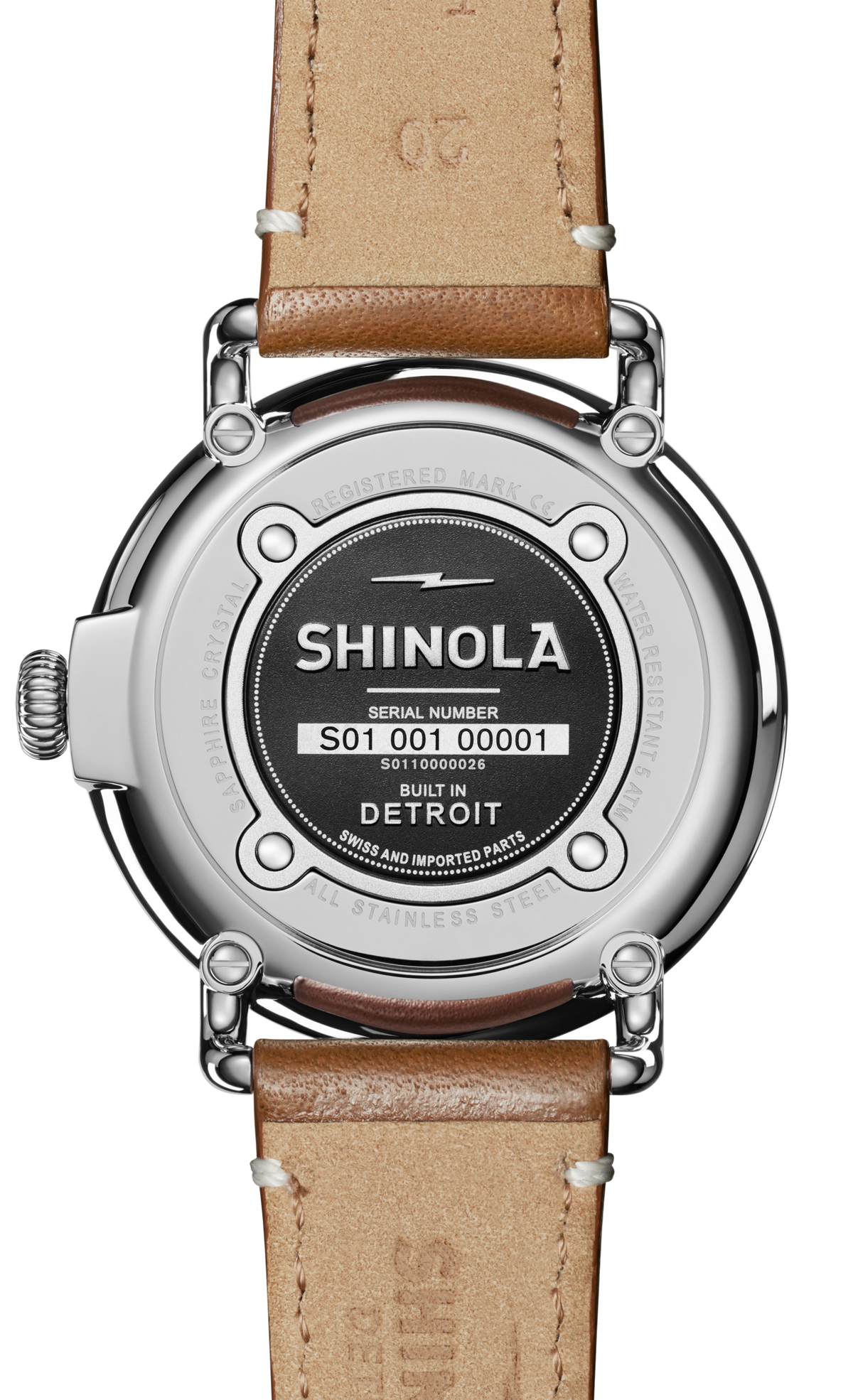 Shinola Runwell 41mm Green watch caseback