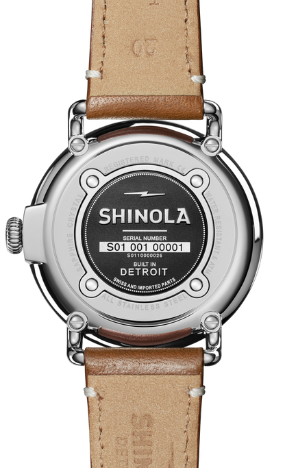 Shinola Runwell 41mm Green watch caseback
