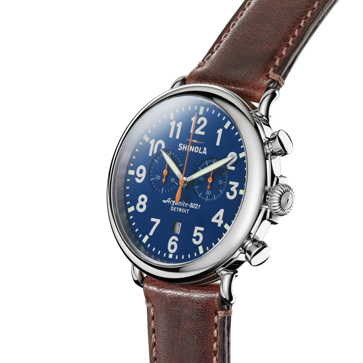 Shinola Runwell 47mm Blue chronograph alternate view