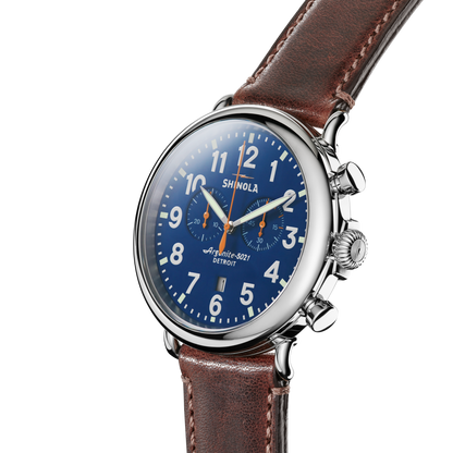 Shinola Runwell 47mm Blue chronograph alternate view