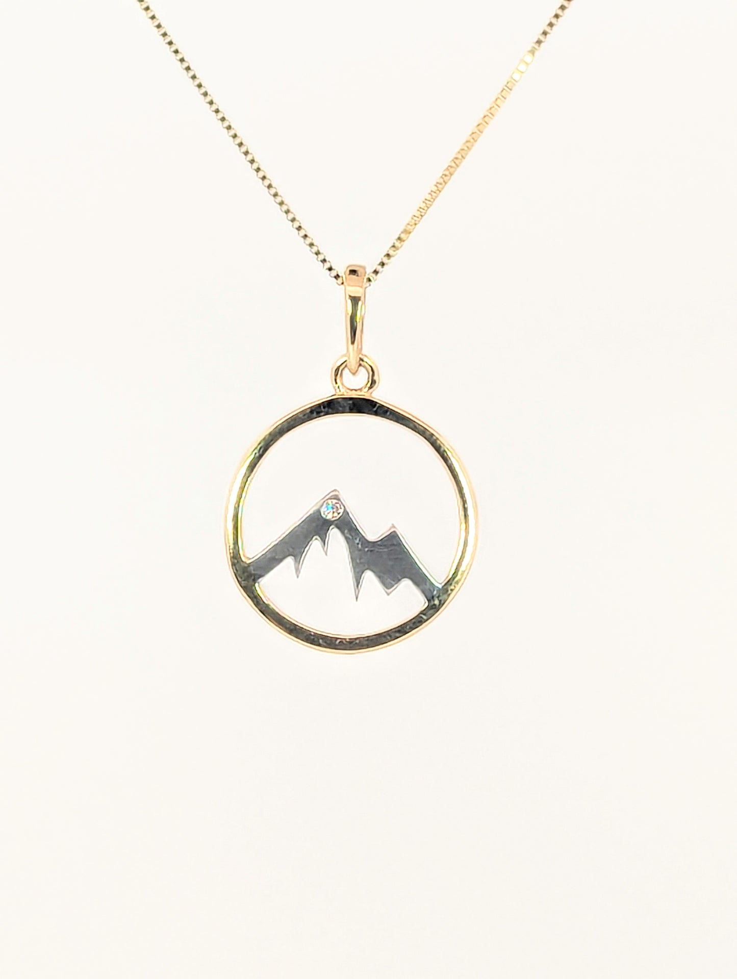 Jagged Edge Mountain Pendant 14K