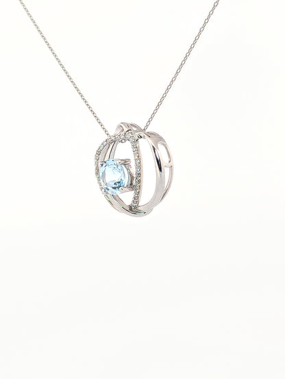 Entwined Topaz Circle Pendant