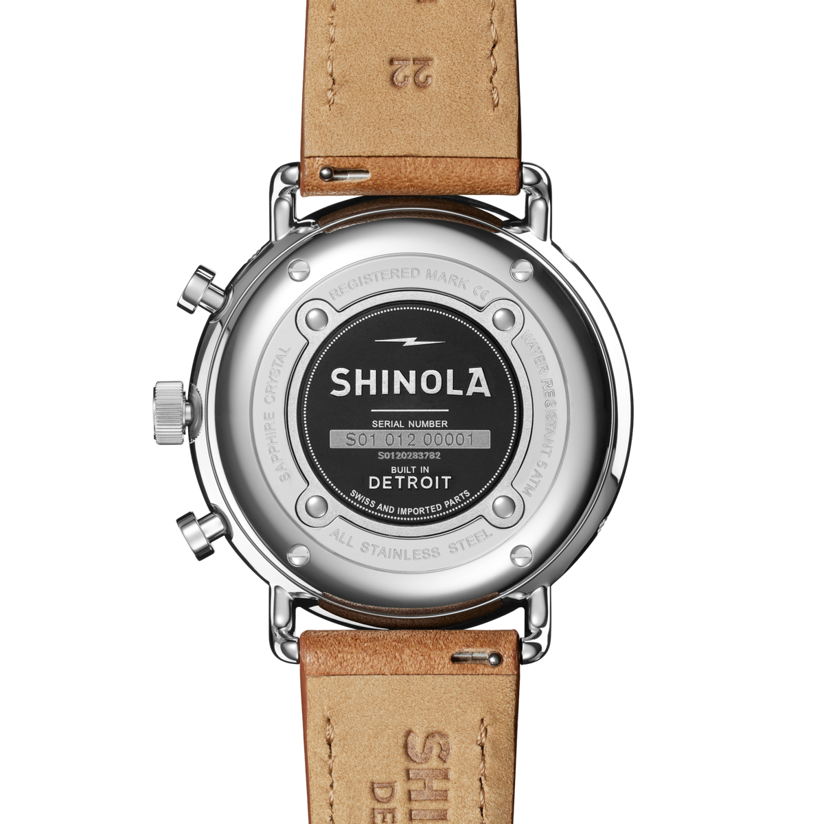 Shinola Canfield Sport Black chronograph side view