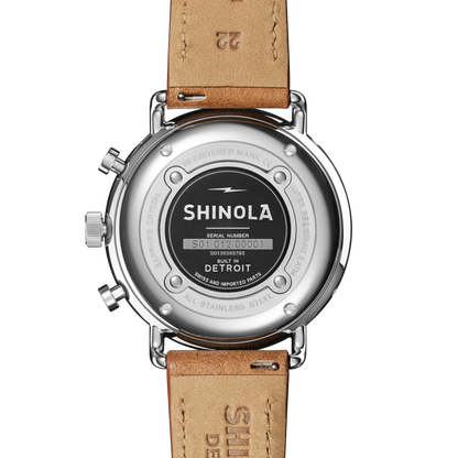 Shinola Canfield Sport Black chronograph side view