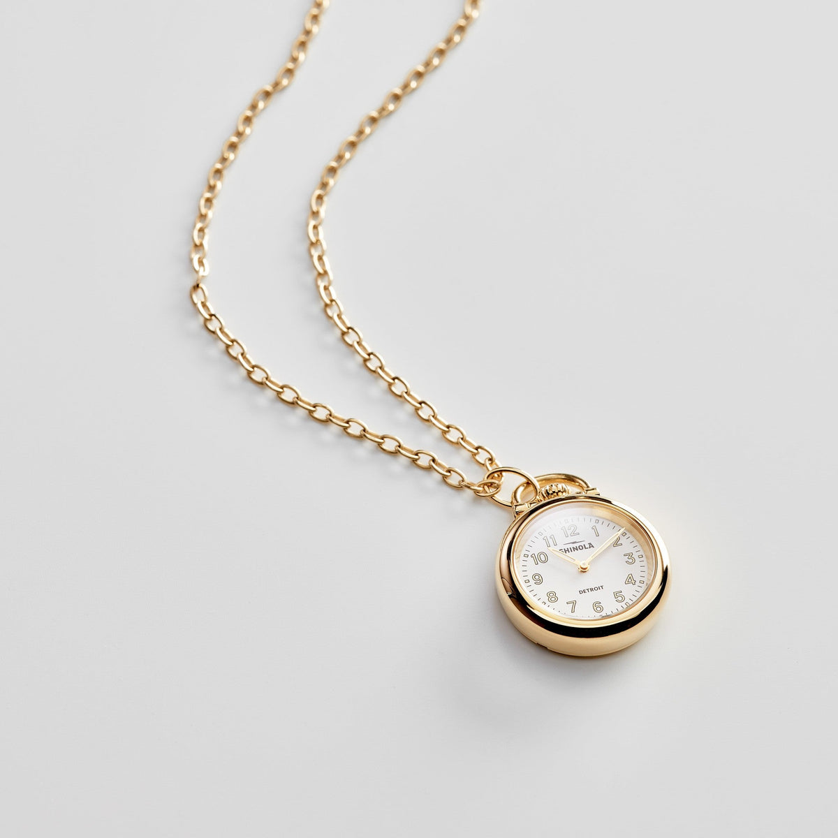 Shinola Runwell watch pendant necklace worn