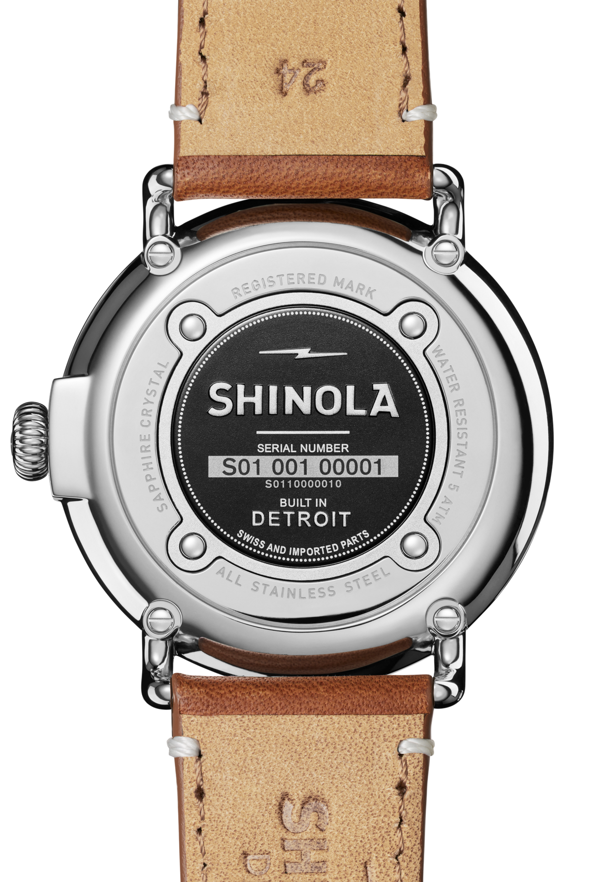 Shinola Runwell 47mm White watch caseback