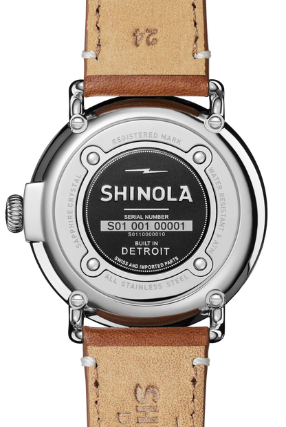 Shinola Runwell 47mm White watch caseback