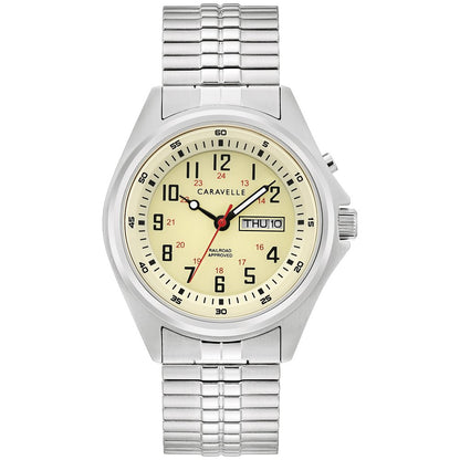 Caravelle  Traditional Mens Stainless Steel