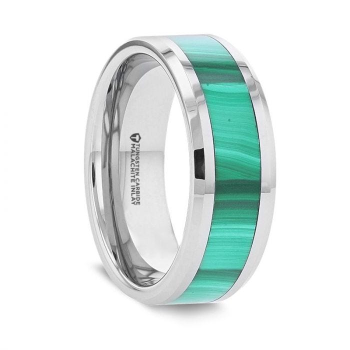 MAHI Malachite Inlay Tungsten Carbide Ring