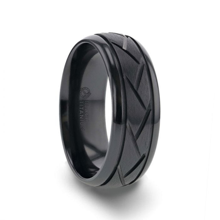 JAX Domed Black Titanium Ring