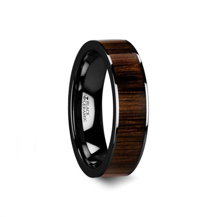 KENDO Black Ceramic Polished Finish Ring