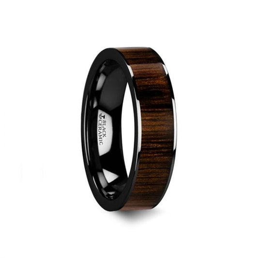 KENDO Black Ceramic Polished Finish Ring