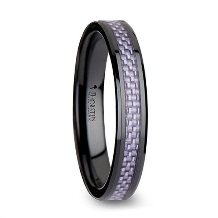LILAC Beveled Black Ceramic Ring