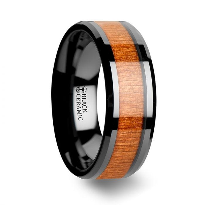 IOWA Black Ceramic Wedding Ring