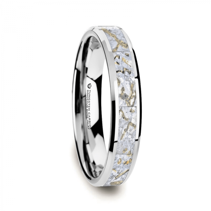MESOZOIC Menâs Tungsten Flat Beveled Wedding Ring