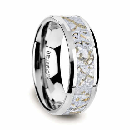 MESOZOIC Menâs Tungsten Flat Beveled Wedding Ring
