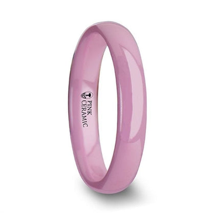 CORAL Domed Polish Finish Pink Ceramic Ring