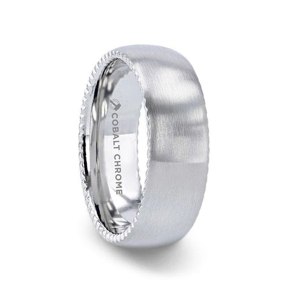 DYNAMO Domed Brushed Finish Cobalt Men's Wedding Ring